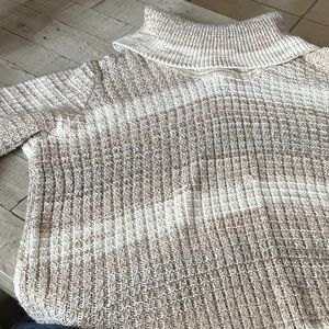 Calvin Klein Cream and Tan Cowl Neck Sweater